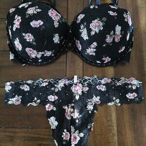 Victoria's Secret PINK Bra (36DD) & Thong (M) Set EUC